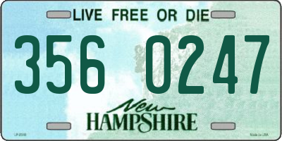 NH license plate 3560247