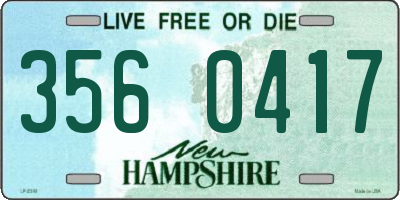 NH license plate 3560417