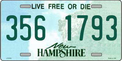 NH license plate 3561793