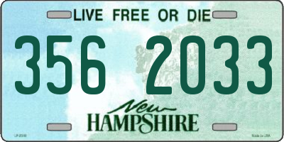 NH license plate 3562033