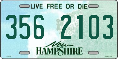 NH license plate 3562103