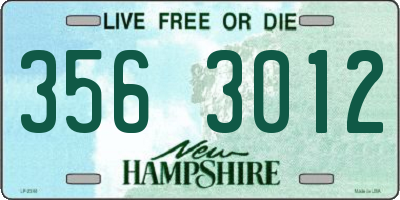 NH license plate 3563012