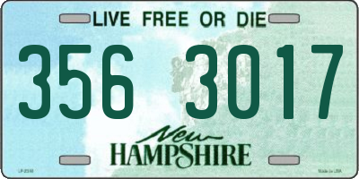 NH license plate 3563017