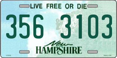 NH license plate 3563103