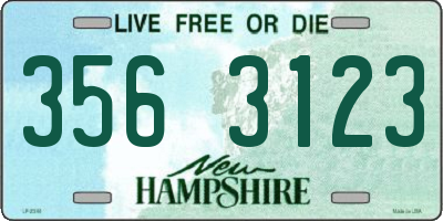 NH license plate 3563123