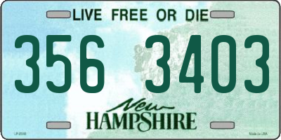 NH license plate 3563403