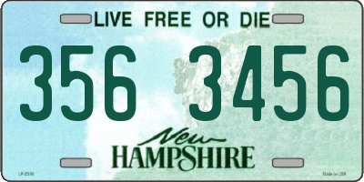 NH license plate 3563456