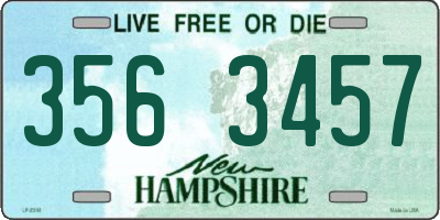 NH license plate 3563457