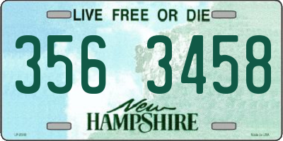 NH license plate 3563458