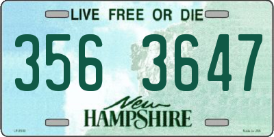 NH license plate 3563647