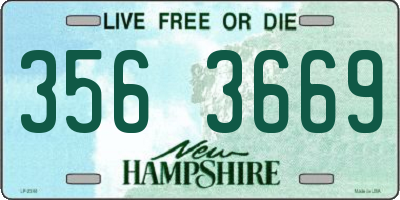 NH license plate 3563669