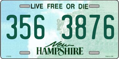 NH license plate 3563876