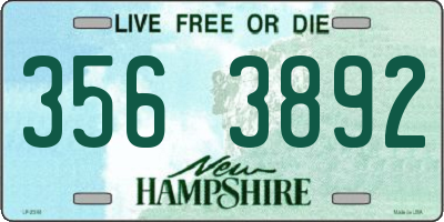NH license plate 3563892