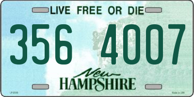 NH license plate 3564007