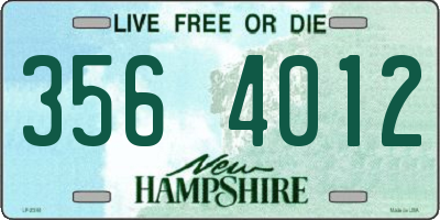 NH license plate 3564012