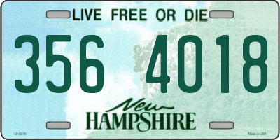 NH license plate 3564018
