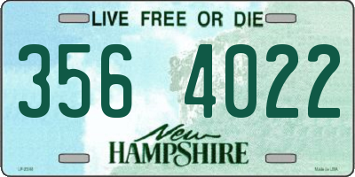 NH license plate 3564022