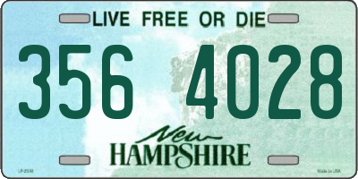 NH license plate 3564028