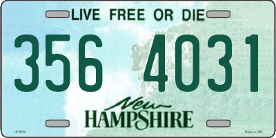 NH license plate 3564031
