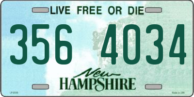 NH license plate 3564034