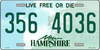 NH license plate 3564036