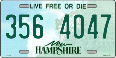 NH license plate 3564047