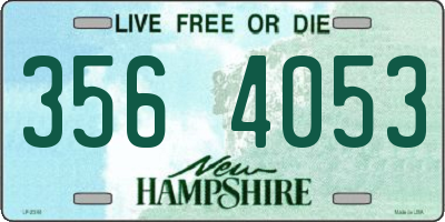 NH license plate 3564053
