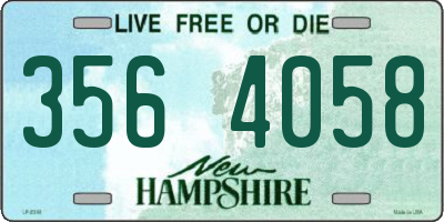 NH license plate 3564058