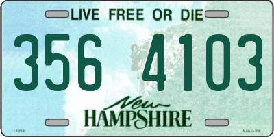 NH license plate 3564103