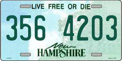 NH license plate 3564203