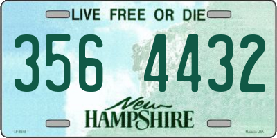 NH license plate 3564432