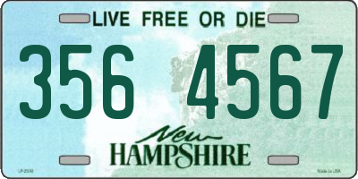 NH license plate 3564567