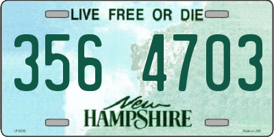 NH license plate 3564703