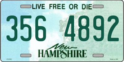 NH license plate 3564892