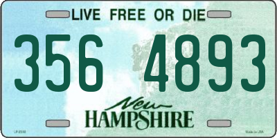NH license plate 3564893