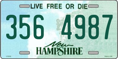 NH license plate 3564987