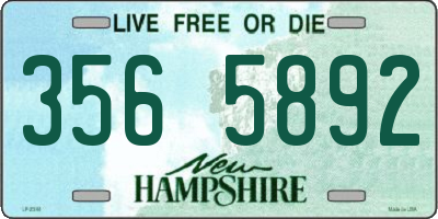 NH license plate 3565892