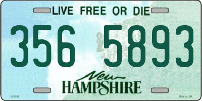 NH license plate 3565893