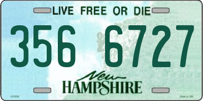 NH license plate 3566727