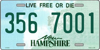 NH license plate 3567001