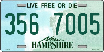 NH license plate 3567005