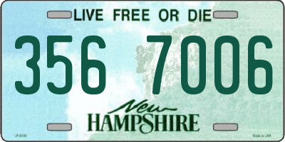 NH license plate 3567006