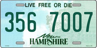 NH license plate 3567007