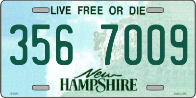 NH license plate 3567009
