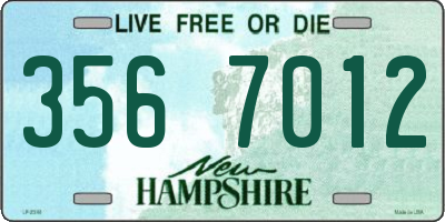 NH license plate 3567012