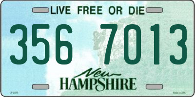 NH license plate 3567013