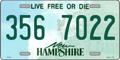 NH license plate 3567022