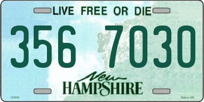 NH license plate 3567030