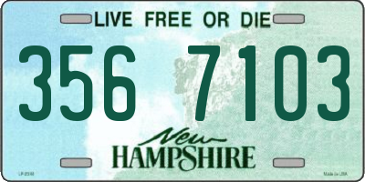 NH license plate 3567103