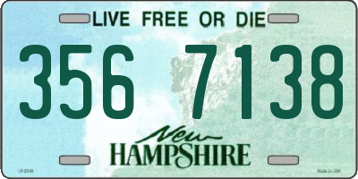 NH license plate 3567138